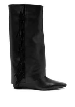 Simkhai Quinn fringed leather boots - Black