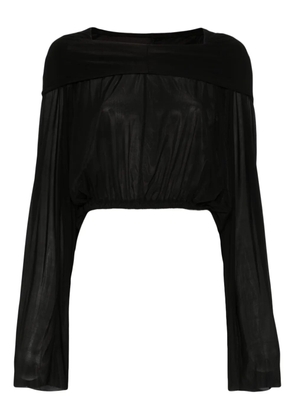 Rick Owens cropped hooded blouse - Black