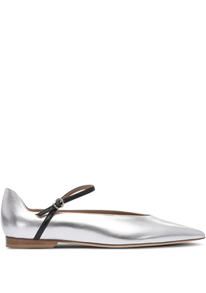 Lella Baldi Théa pointed-toe leather flats - Silver