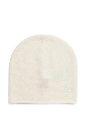 HUGO embroidered-logo beanie hat - Neutrals