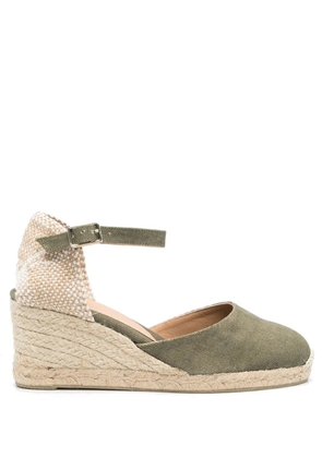 Castañer 75mm Carol raffia-wedge espadrilles - Green