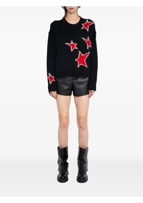 Zadig&Voltaire star-embellished frayed sweater - Black