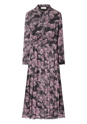 Tory Burch floral-print pleated silk dress - Pink