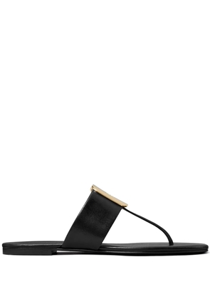 Tory Burch Georgia logo-debossed flip flops - Black
