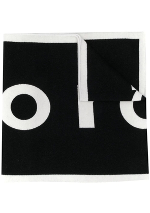 Rabanne logo-print two-tone scarf - Black