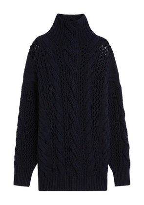 Sportmax CALCO cable-knit eyelet-detail sweater - Blue