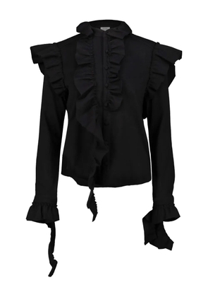VETEMENTS ruffled deconstructed blouse - Black