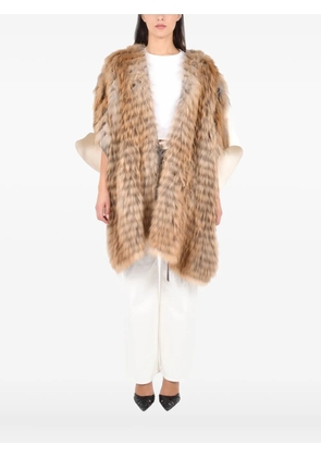 P.A.R.O.S.H. faux-fur poncho - Neutrals