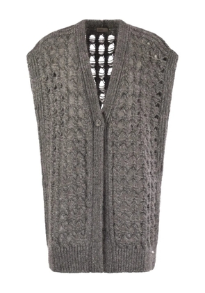 Herno open-work sleeveless cardigan - Grey