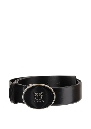 PINKO logo-plaque leather belt - Black