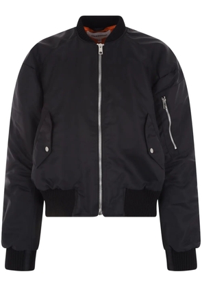 JORDANLUCA mock-neck zip-up bomber jacket - Black