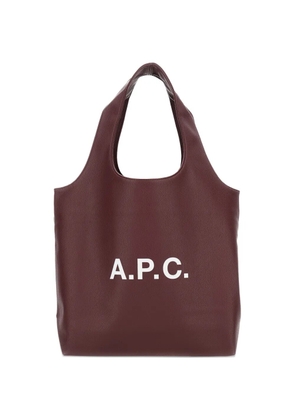 A.P.C. logo-print shoulder bag - Brown