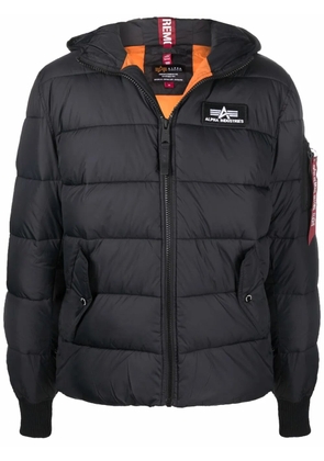 Alpha Industries padded hood zip-up jacket - Black