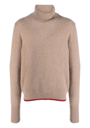 Fay roll-neck ribbed jumper - Brown