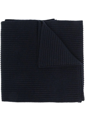 Brioni ribbed knit scarf - Blue