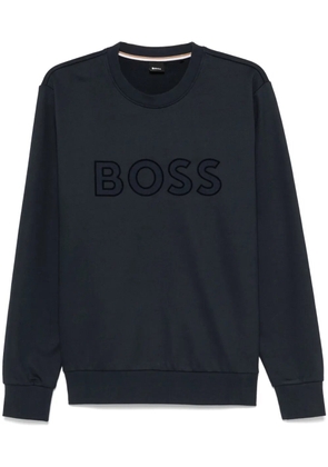 BOSS flocked-logo sweatshirt - Blue