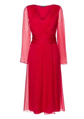 Alberta Ferretti A-line silk wrap dress - Red