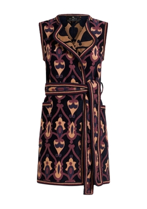 ETRO jacquard-pattern belted mini dress - Blue