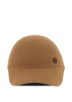 Maison Michel Tiger logo-detail hat - Brown