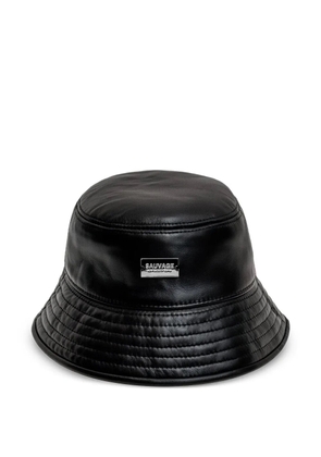 PLACE OF ËLMS engraved leather bucket hat - Black