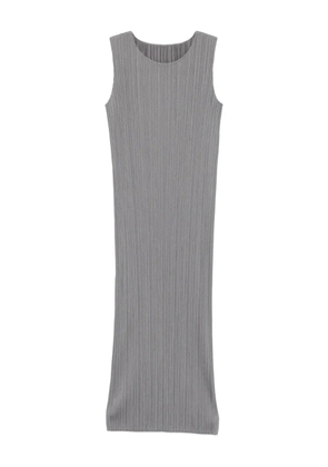 Pleats Please Issey Miyake pleated sleeveless maxi dress - Grey