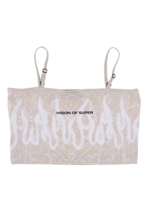 Vision Of Super flame-print top - Neutrals