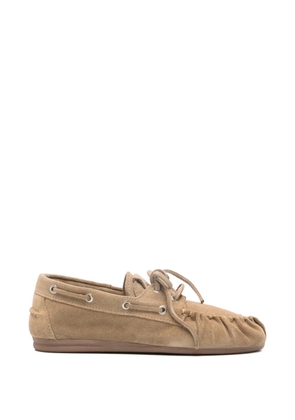 ALOHAS Rowan beige suede tie loafers - Neutrals