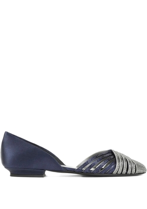 Giorgio Armani embellished flat pumps - Blue