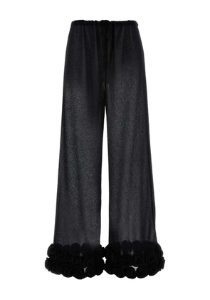 Oséree floral-appliqué trousers - Black