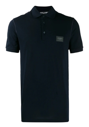 Dolce & Gabbana logo-tag piqué polo shirt - Blue