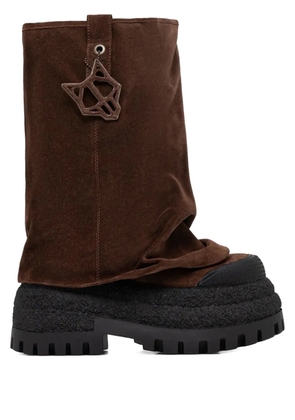 NAKED WOLFE 90mm Disturb suede boots - Brown