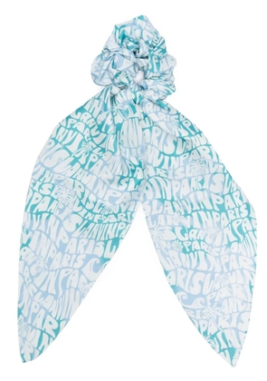 Lanvin logo-print knot-detailed scrunchie - Blue