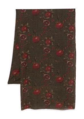 Uma Wang pomegranate-print virgin-wool scarf - Brown