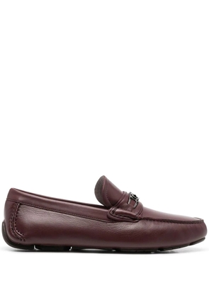 Ferragamo Gancini-buckle leather loafers - Red