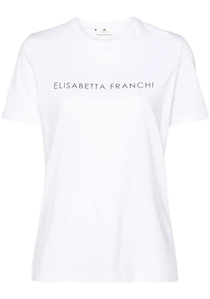 Elisabetta Franchi rhinestone embellished cotton T-shirt - White