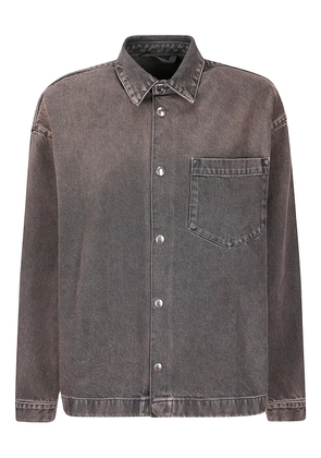 7 For All Mankind patch-pocket denim shirt jacket - Grey