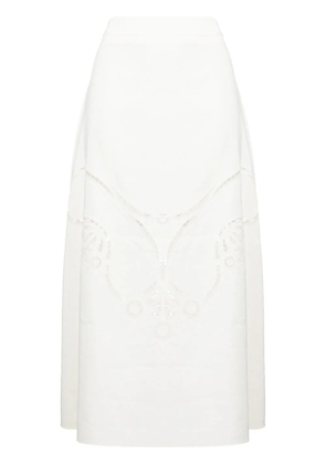 Chloé high-waisted embroidered-design skirt - White