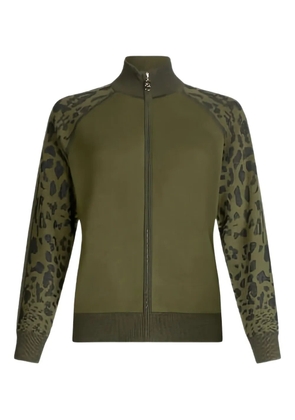 LIU JO leopard-print zip-up sweater - Green