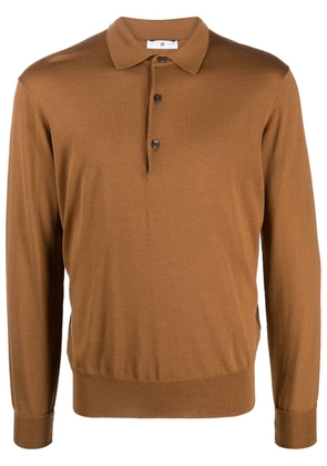 PT Torino fine-knit virgin-wool polo jumper - Brown