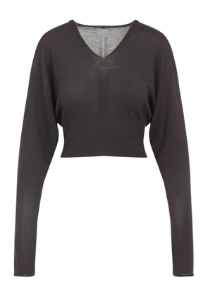 Rick Owens V-neck wool blouse - Brown