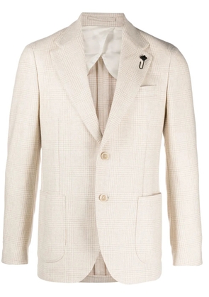Lardini prince-of-wales-check wool blazer - Neutrals
