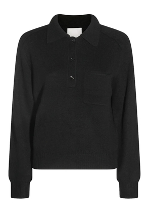 Allude polo-neck patch-pocket sweater - Black