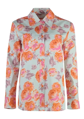 St. John floral-print cotton shirt - Blue