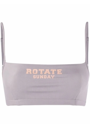 ROTATE BIRGER CHRISTENSEN logo-print bra top - Grey
