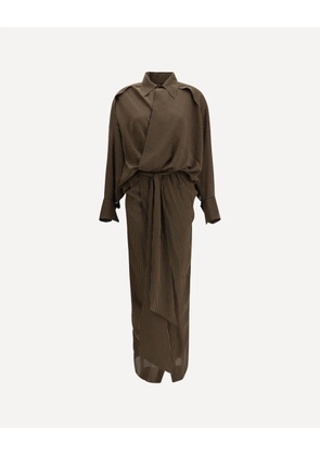 Petar Petrov striped maxi shirt dress - Brown