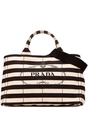 Prada Pre-Owned 2013-2025 Canvas Canapa Righe Striped satchel - Brown