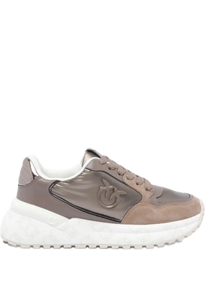 PINKO metallic-panel chunky-sole sneakers - Brown