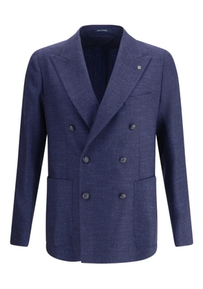 Tagliatore double-breasted long-sleeve blazer - Blue