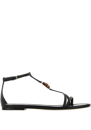 Gucci bamboo-detail leather sandals - Black