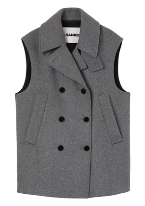 Jil Sander double-breasted wool vest - Grey